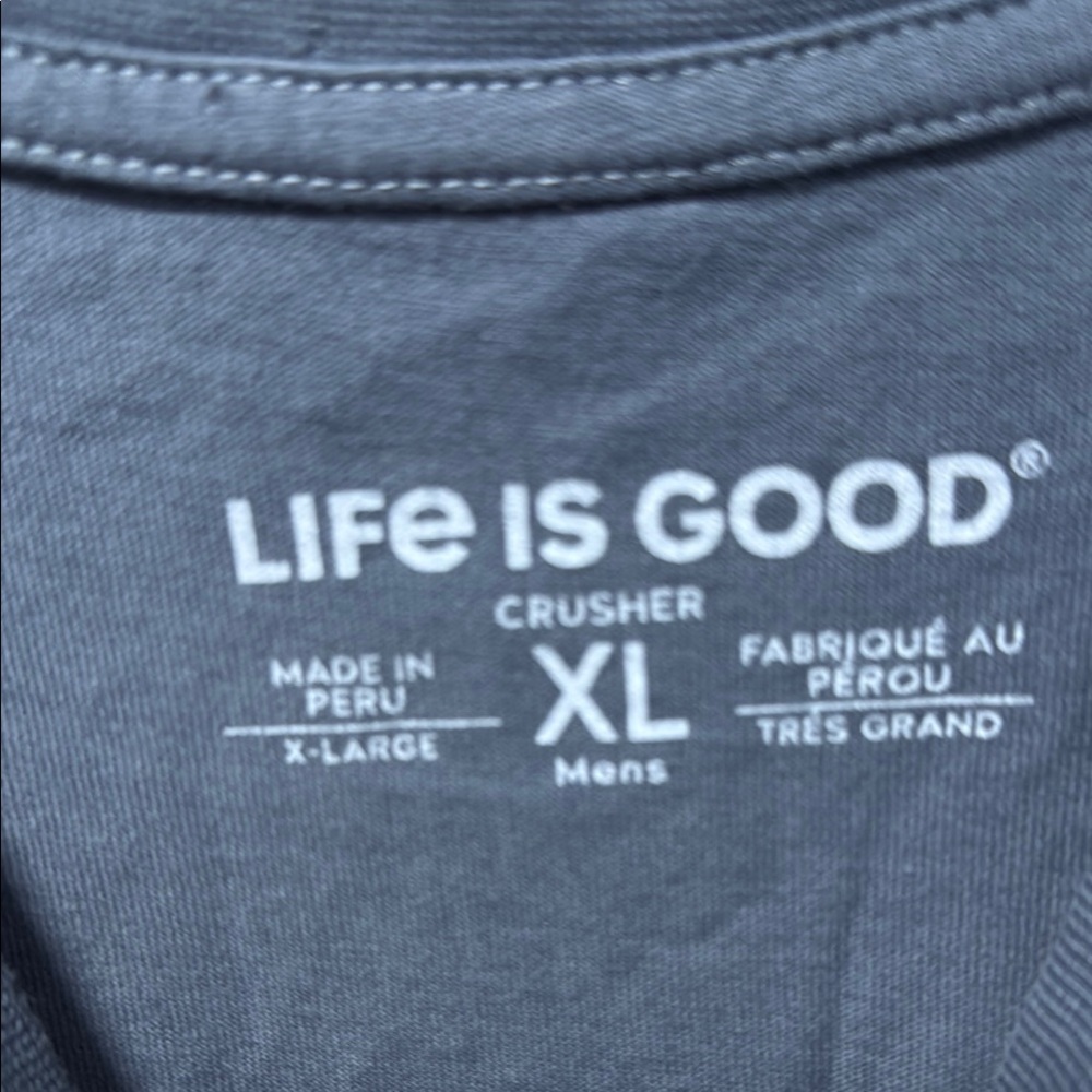 Life is Good Navy Blue Men's Crusher Shirt - Picture 3 of 4